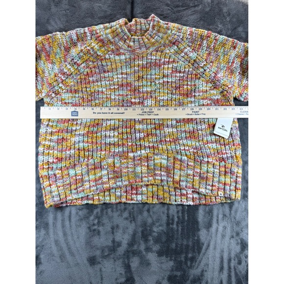 Rip Curl Colorful Striped Knit Mock Neck Sweater Size Large - Picture 6 of 9